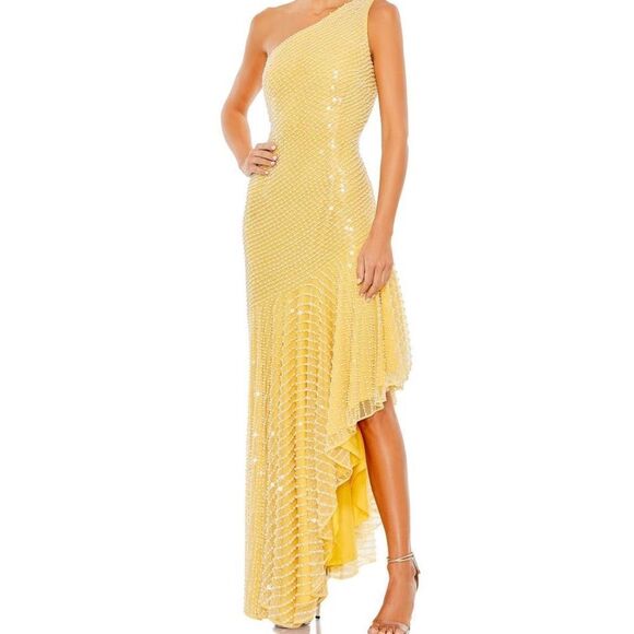 Mac Duggal style 93741 One Shoulder High Low Dress  size 14 NWT - Picture 4 of 16